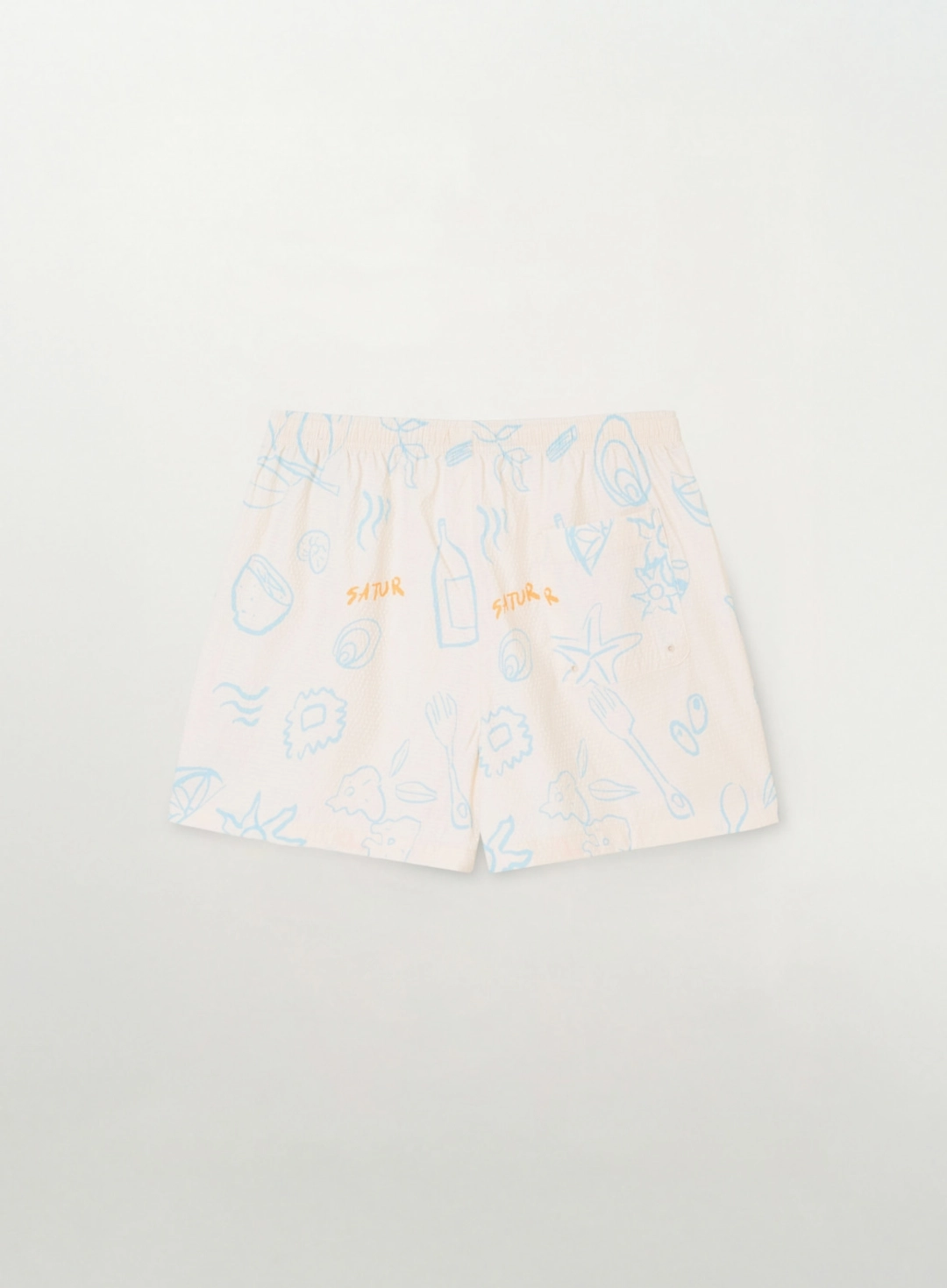 세터 (W) Hand Drawing Graphic Swim Shorts - Cream 상품 이미지 2
