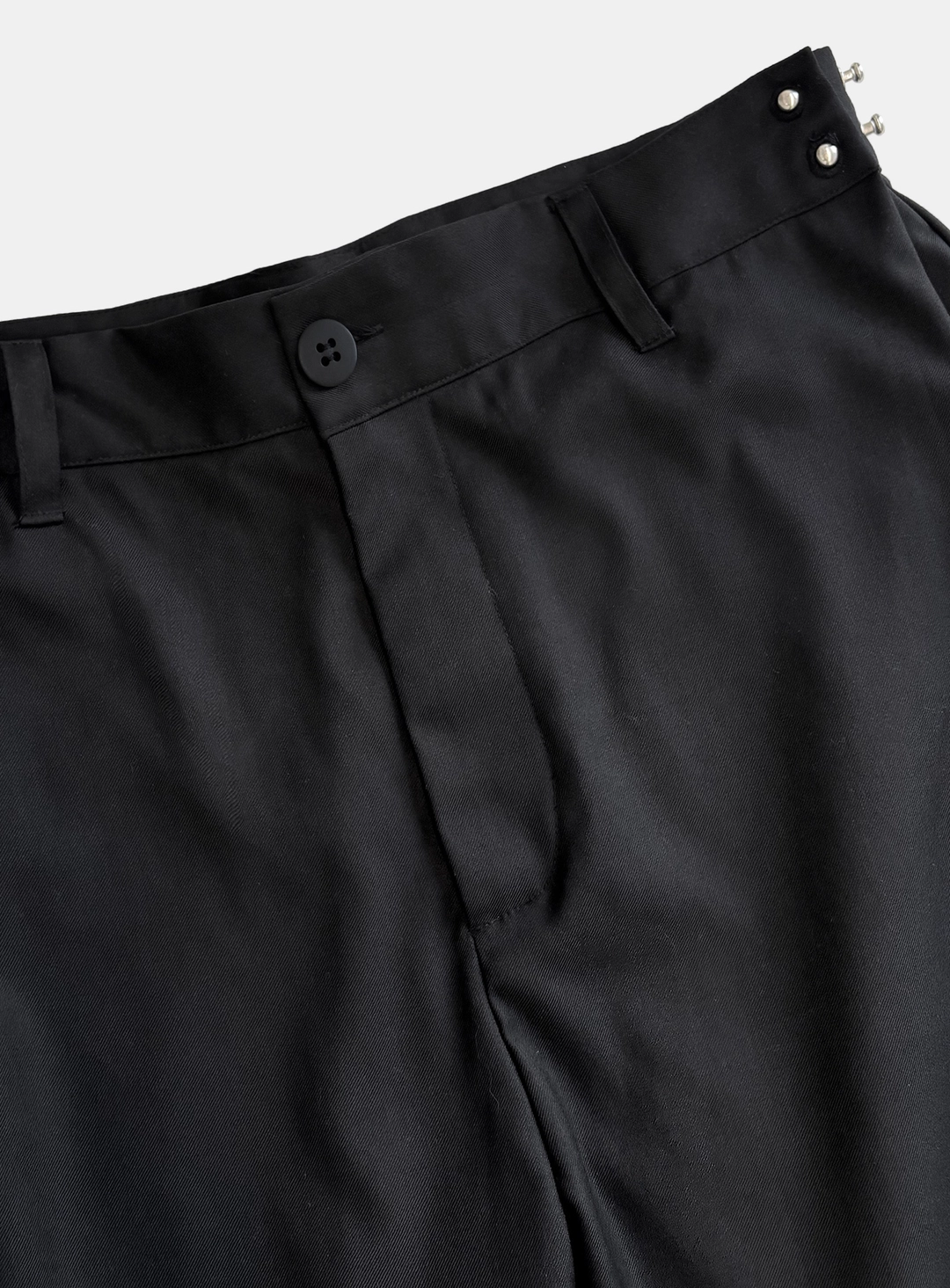 배드블러드 [w-pts26-084] 712 Spina Rivet Wide Slacks - Black 상품 이미지 3