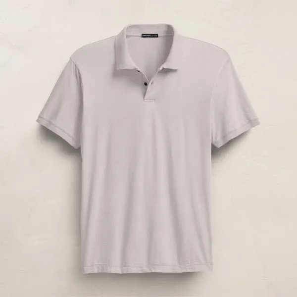 Luxe Lotus Jersey Polo - Silver