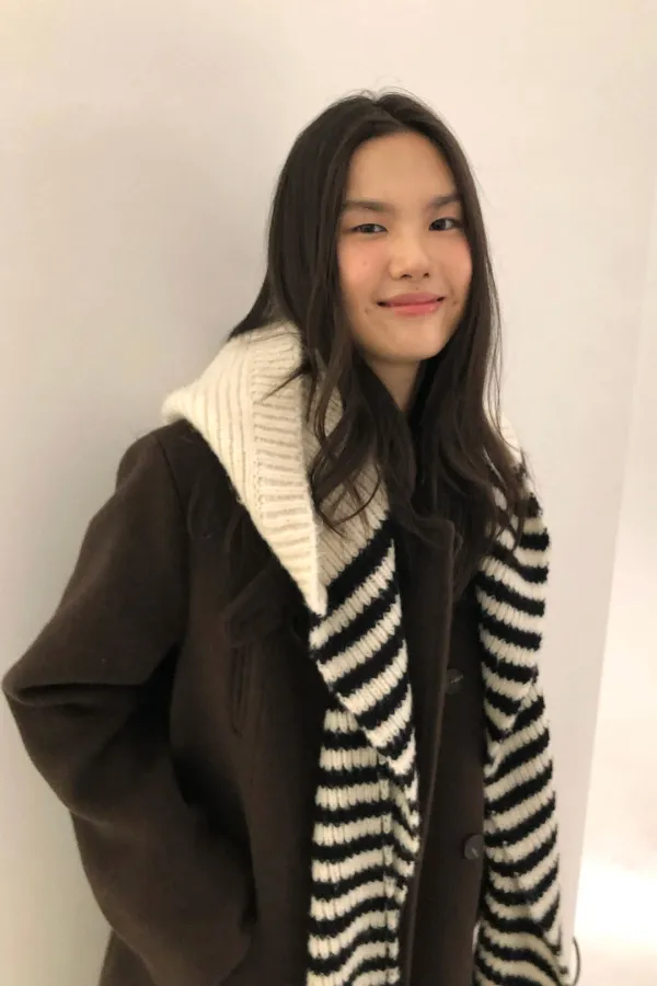 (3차 리오더) Charlie Hoodie Muffler / Ivory Black