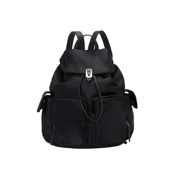 Hey Double Pocket Backpack M (헤이 더블 포켓 백팩 미듐) Black