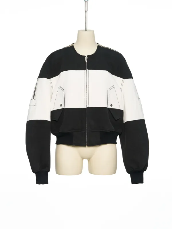 PS26 BLACK WHITE COMBI BOMBER JACKET
