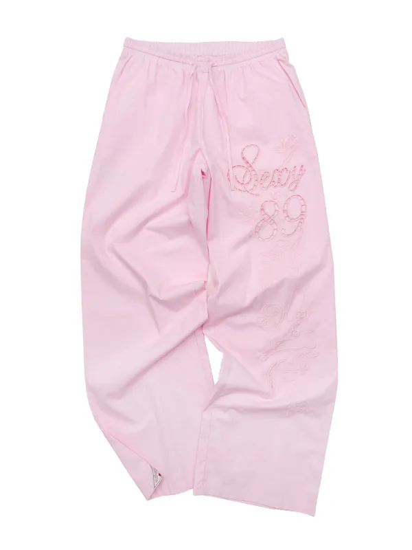 Eyelet Embroidery Pants Pink
