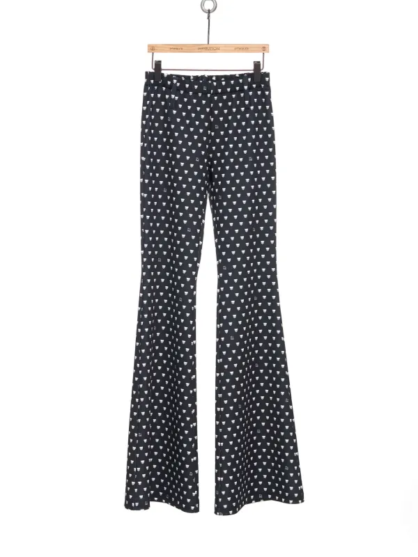 PF25 push-SKULL BELL-BOTTOM JERSEY PANTS