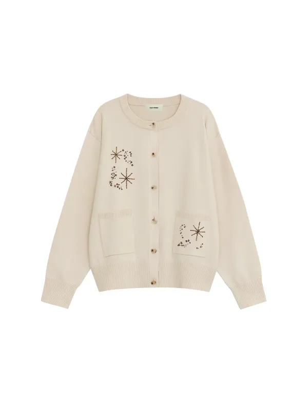 GLITTERING GEM CARDIGAN [IVORY]