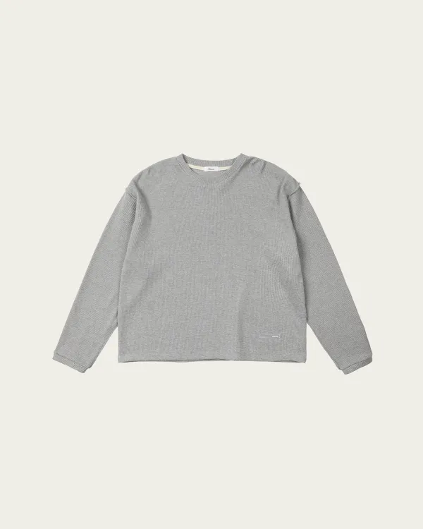(2차) Grid Waffle Tee - Gray