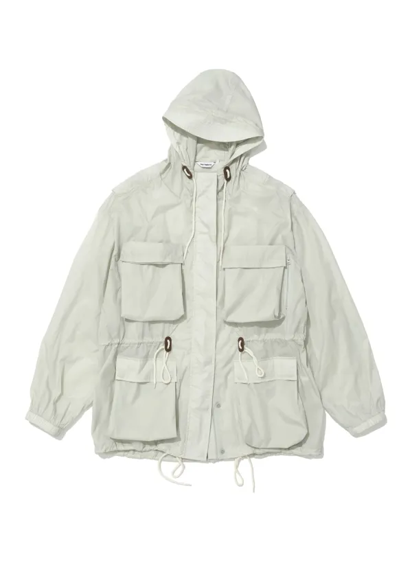 [WOMEN] LIGHTWEIGHT HOODED UTILITY JACKET_ECRU
