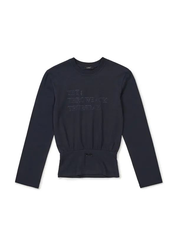 BLOUSON LONG-SLEEVE TOP (NAVY)