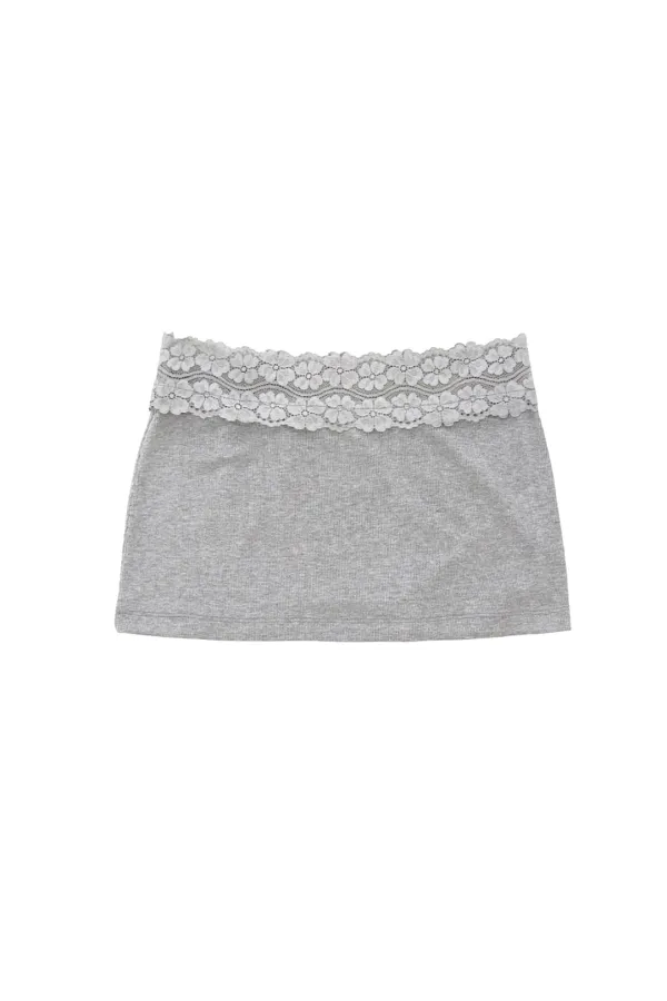 MONO LACE SKIRT M.GRAY