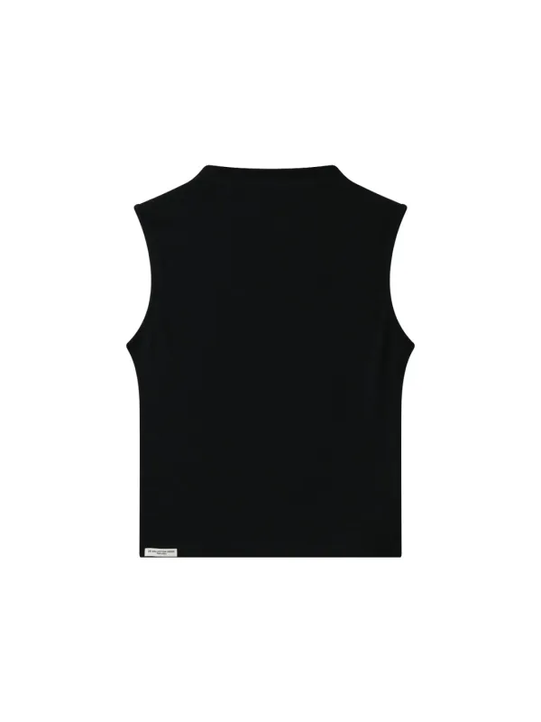 Mock Neck Sleeveless - Black