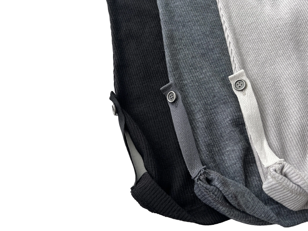 이네기 [2nd Reorder] Silvery Button Sleeveless (charcoal) 상품 이미지 1