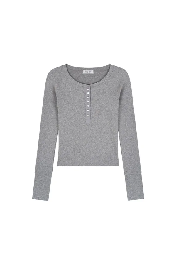 Curve Button T-shirt