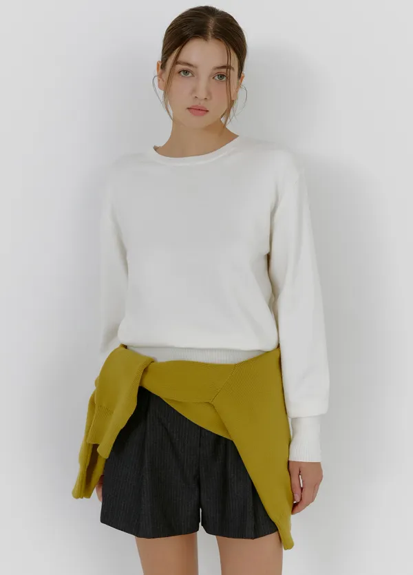 [44-120]  Beritel Basic Knit  베리텔 베이직 니트 (가을-봄-데일리룩-데이트룩-오피스룩-출근룩-이지웨어-긴팔니트-라운드넥-니트-베이직-심플-시보리-클래식-자체제작)