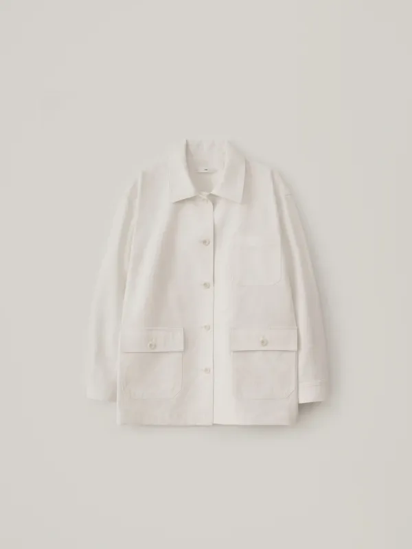 Cotton Work Jacket - Ivory