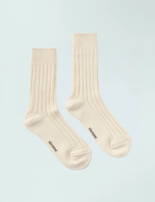 Logo Cotton Socks (Cream)