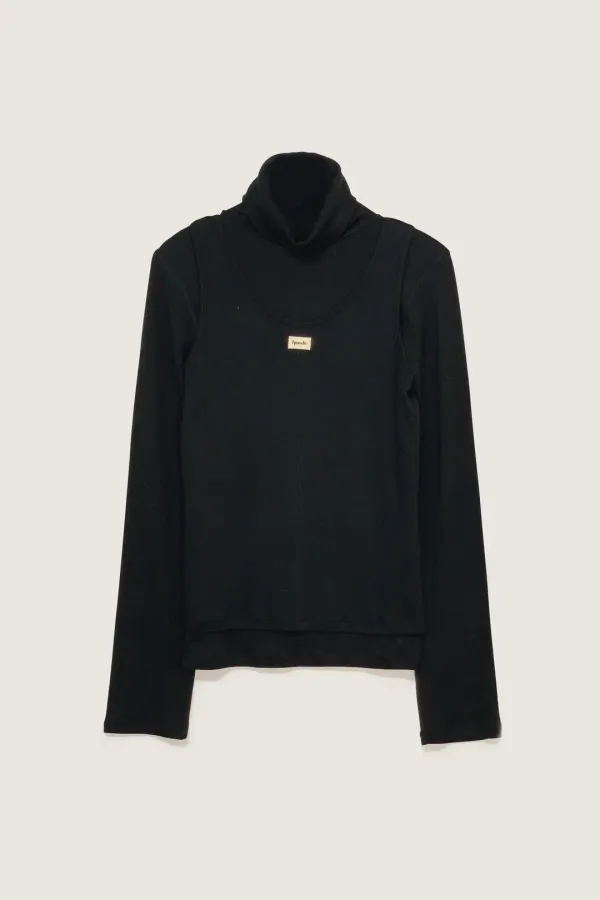 Layered turtleneck t-shirt (블랙)