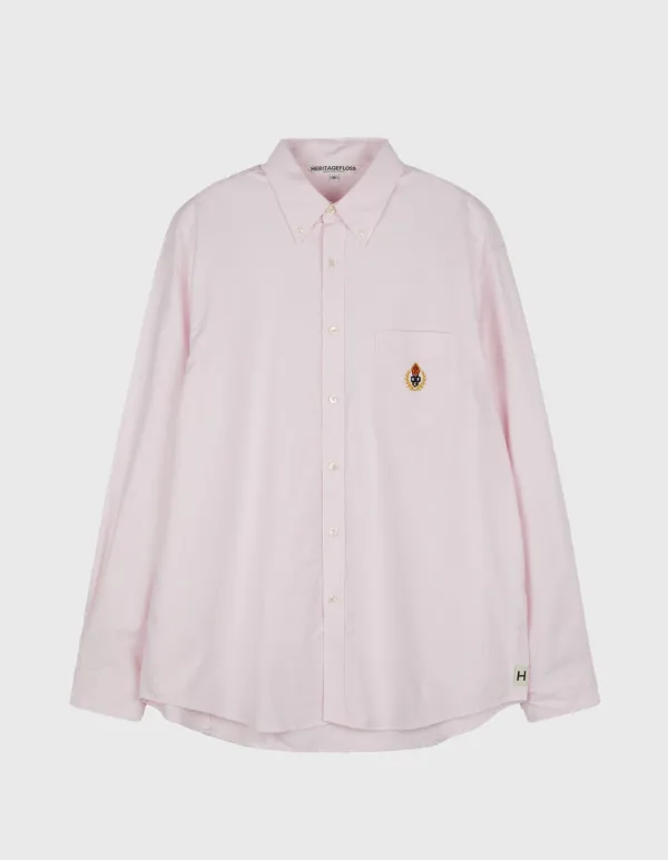CREST WASHED OXFORD SHIRT / Pink