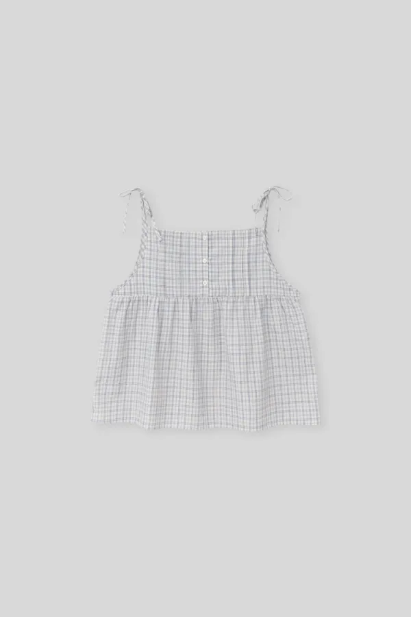 Cottage strap blouse (clear check)