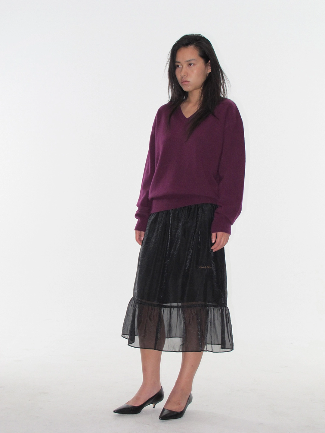 쏘딩키브레드 Toasty Violet V-neck Knit 상품 이미지 2