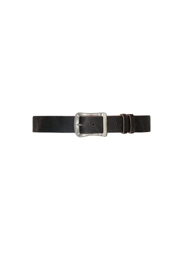 VEGETABLE LEATHER ANTIQUE BELT, VINTAGE BROWN