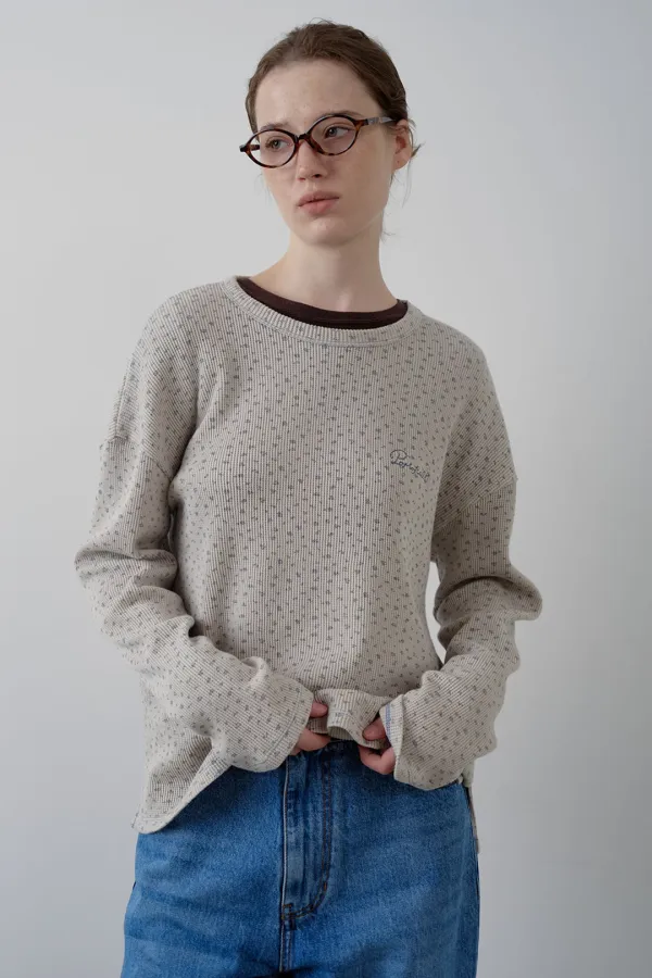 dover flower long sleeve top_gray