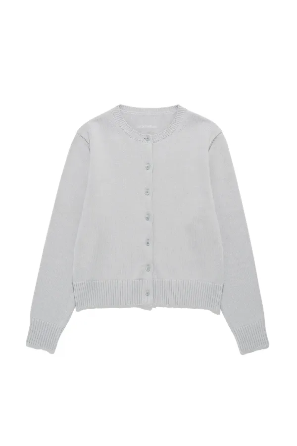 Button Knit Cardigan Grey