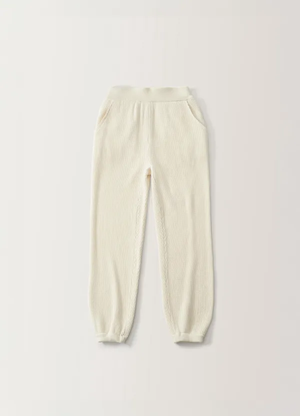 Waffle knit pants (Ivory)