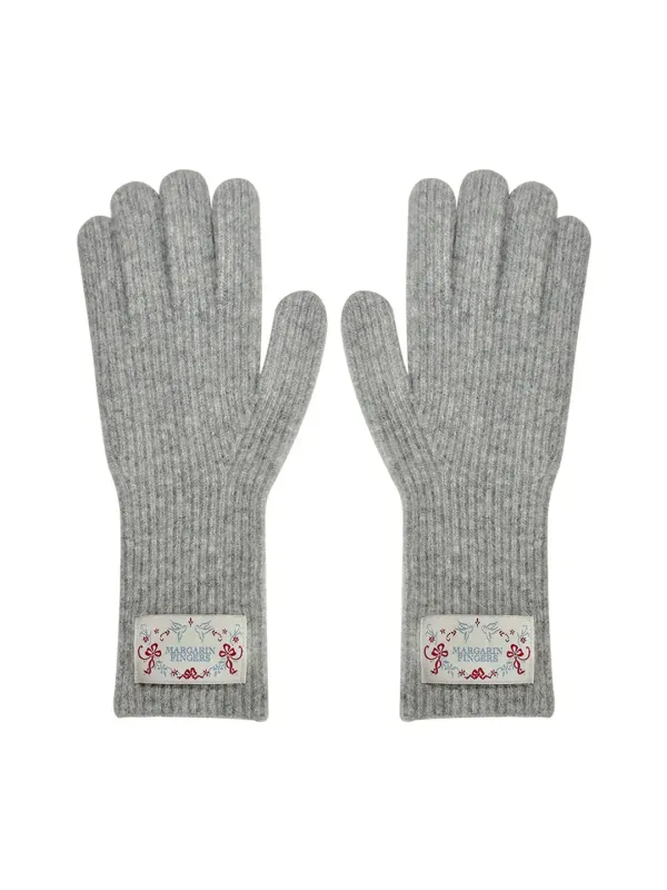FINGER HOLE KNIT GLOVES (GREY)