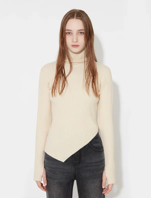 HAND WARMER TURTLE NECK KNIT [IVORY]