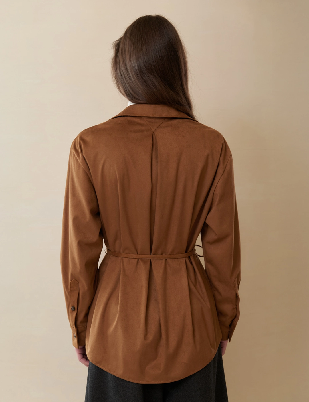 노미나떼 Faux Suede Shirts (Tan Brown) 상품 이미지 3