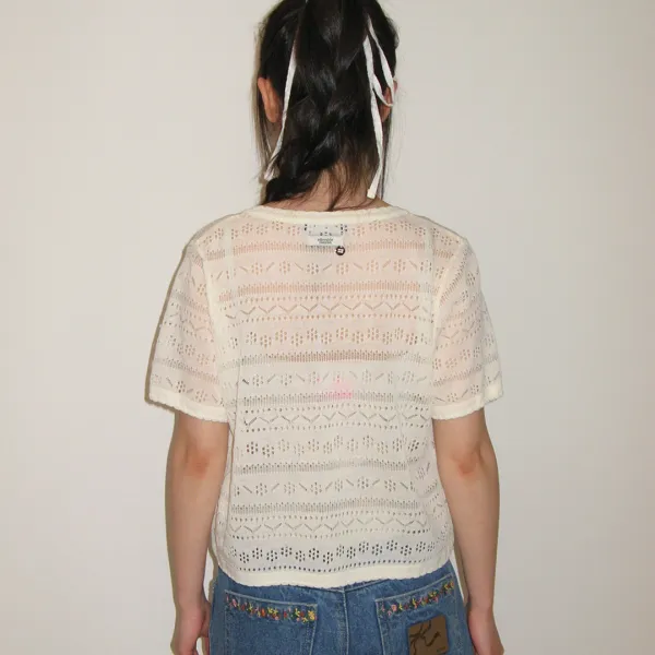 BREEZY SCOTCH SUMMER KNIT CARDIGAN IVORY