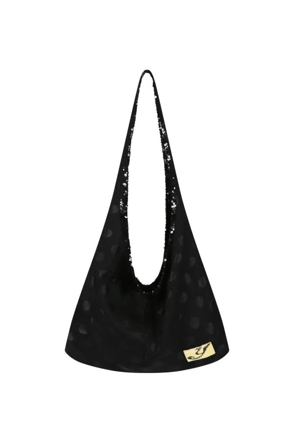 glitter bag (black dot)