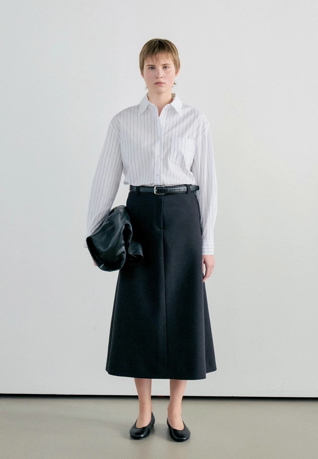 노티아 A LINE FIT LONG SKIRT - BLACK 상품 이미지 1
