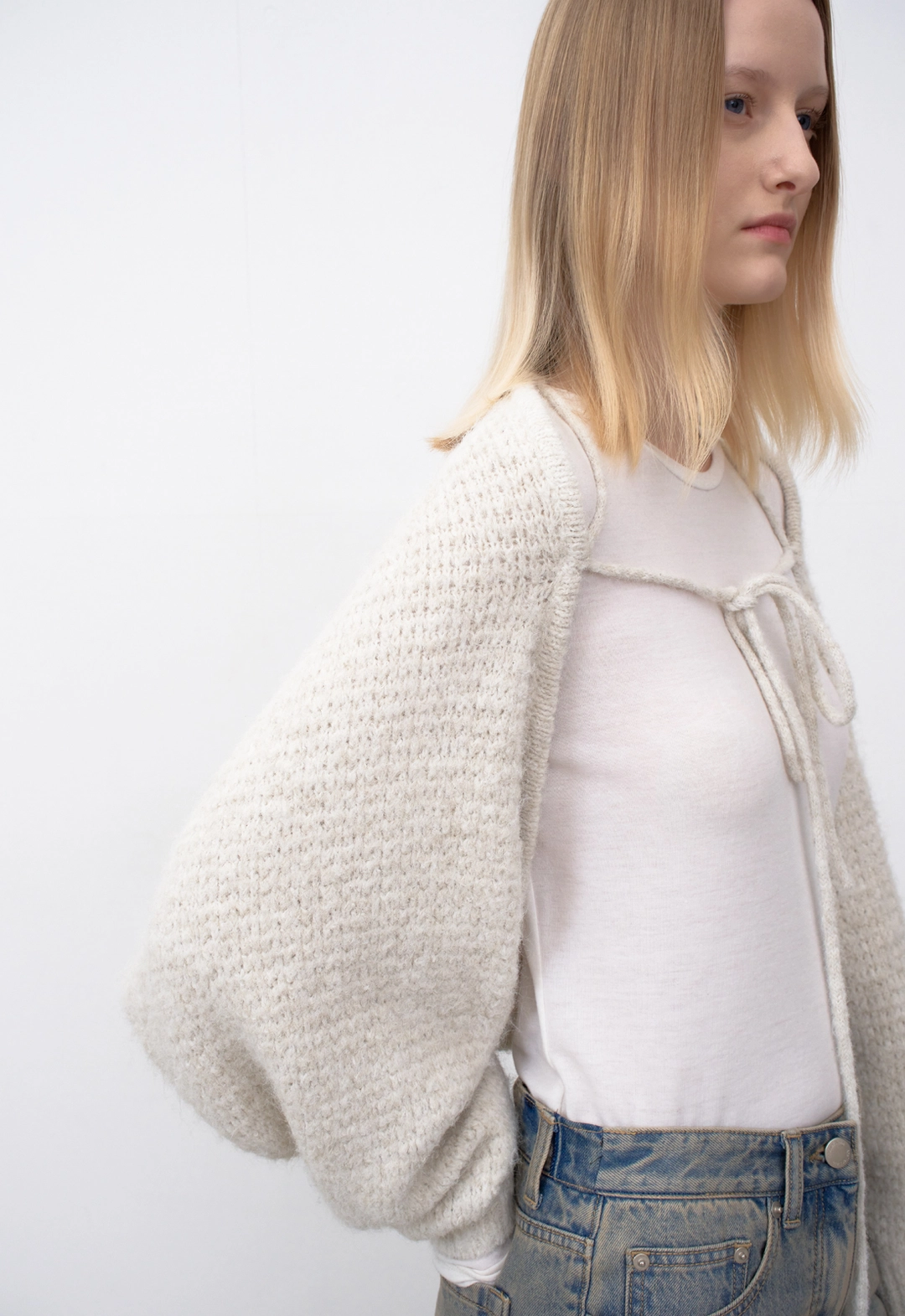아뜰리에 나인 (CD-2239)HAIRY STRING DETAIL KNIT BOLERO 상품 이미지 3