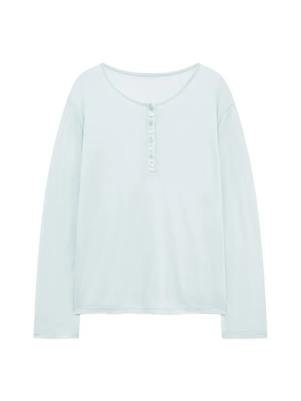 HENRY NECK LONG SLEEVE TOP (MINT)
