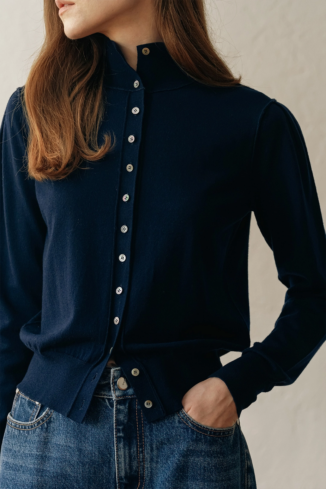 엘보른 Armelle High-neck Wool Cardigan 상품 이미지 2