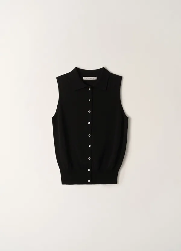 2ND / Lash sleeveless knit top (Black)
