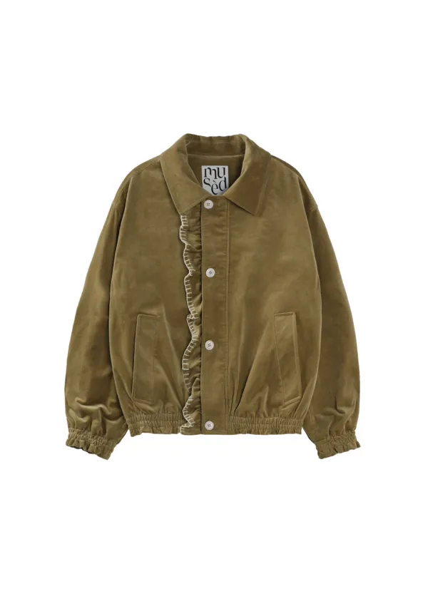 Mused Lucky Frill Blouson - Olive Velvet