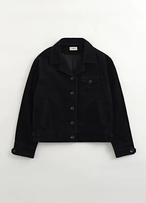 Side Buckle Corduroy Jacket (Black)