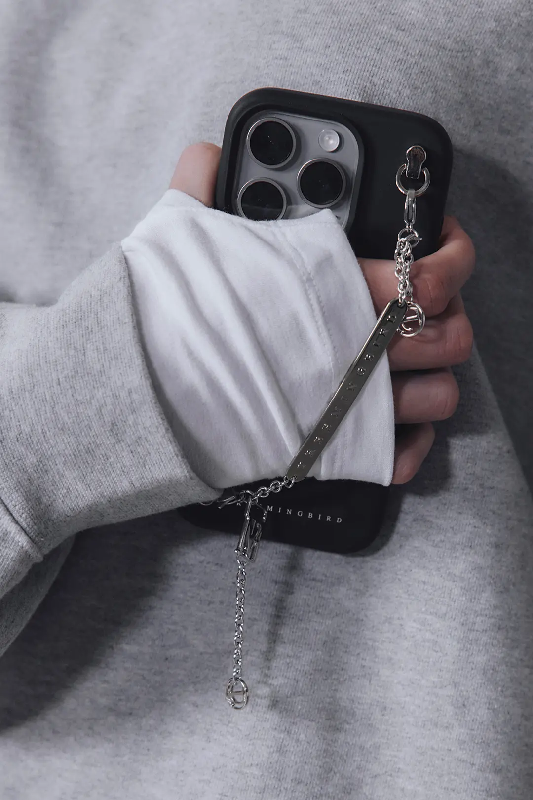 트리밍버드 Single Chain Strap Phone Case [ Black ] 상품 이미지 2