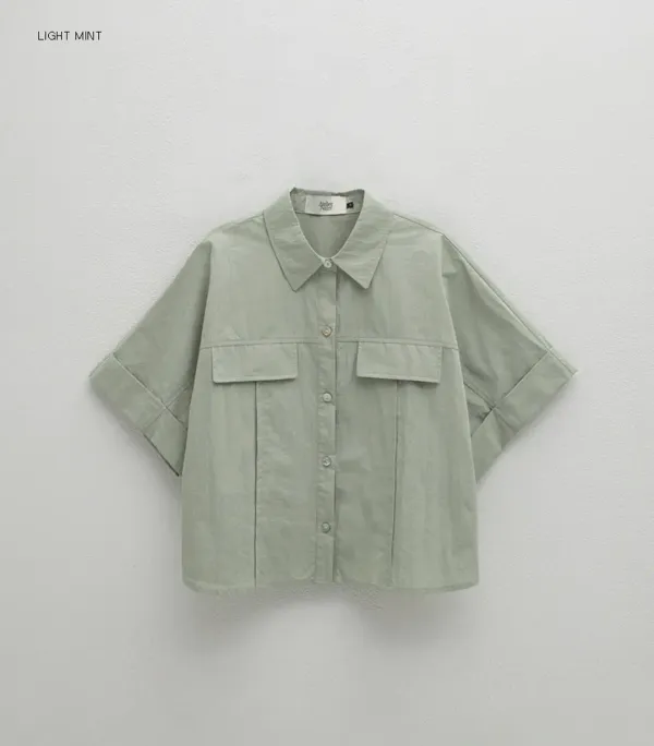 (BL-4226)ESSENTIAL PIN TUCK SET-UP SHIRT