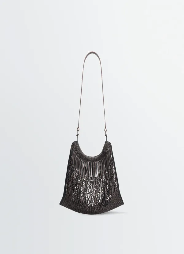 LARGE CROSSBODY FILT NET SHOPPING BAG