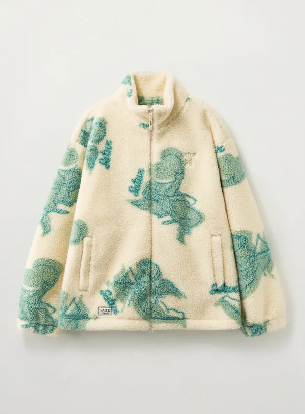 Angel Fleece Zip-up - Cream Green