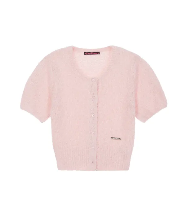 Puff Hairy Half Cardigan [Pink]