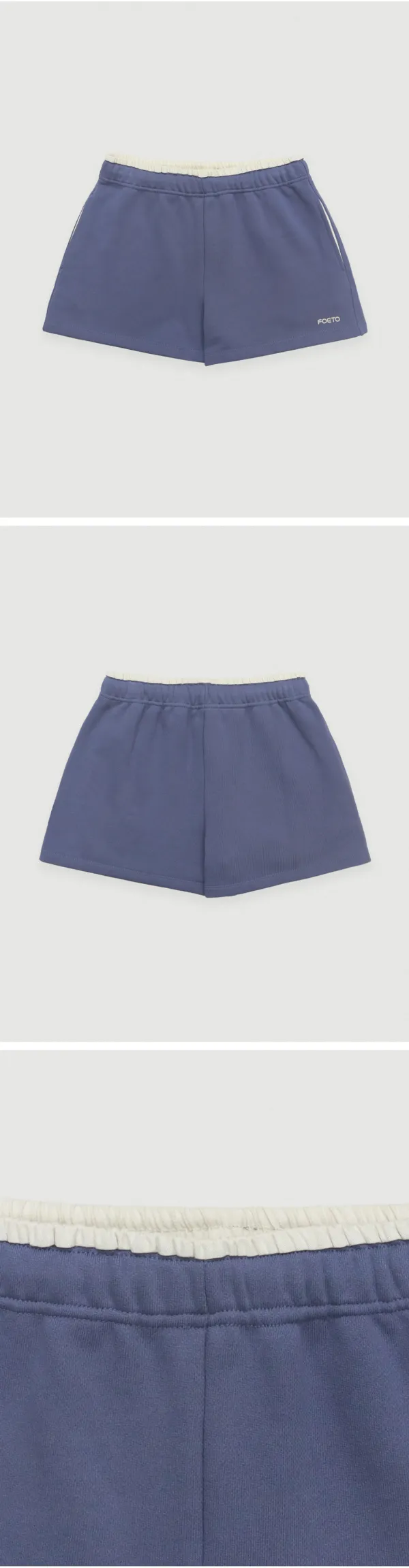 Two tone sweat shorts - purple blue