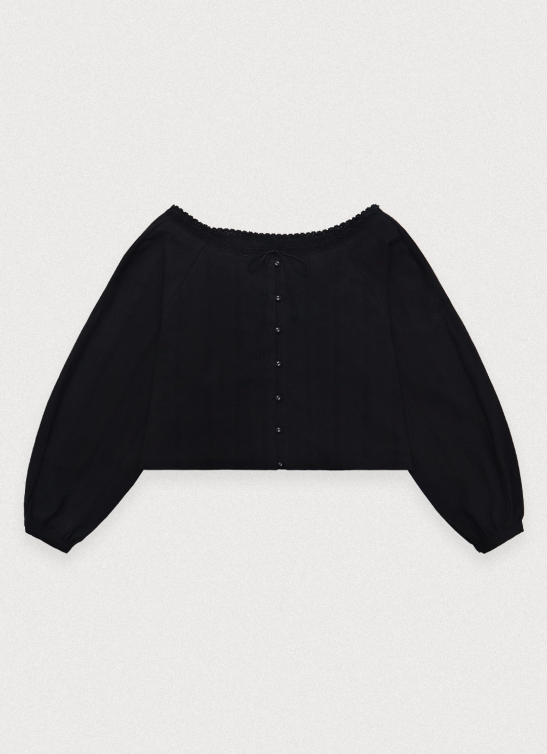 포에토 Drawin lace blouse - black 상품 이미지 3