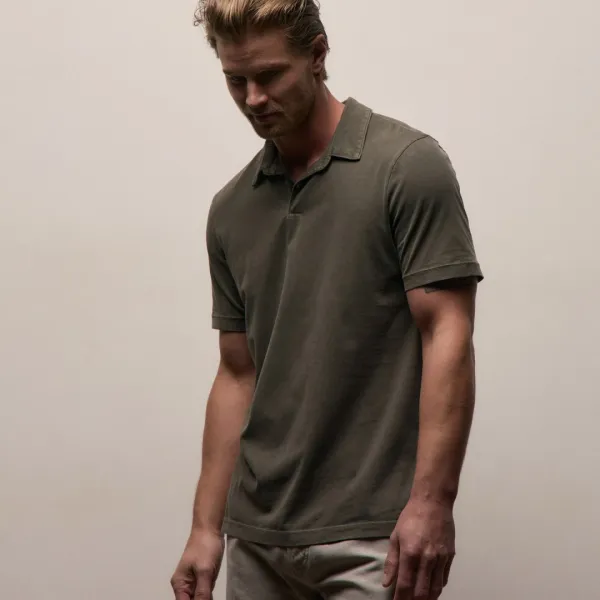 Sueded Jersey Polo - Platoon Pigment