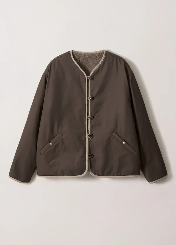 Reversible Fur Liner Jacket (Brown)