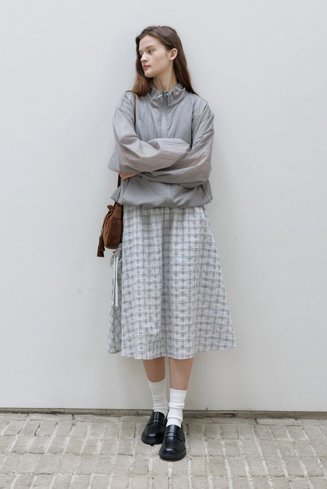 브렌다 브렌든 dot dot wind break - grey 상품 이미지 2
