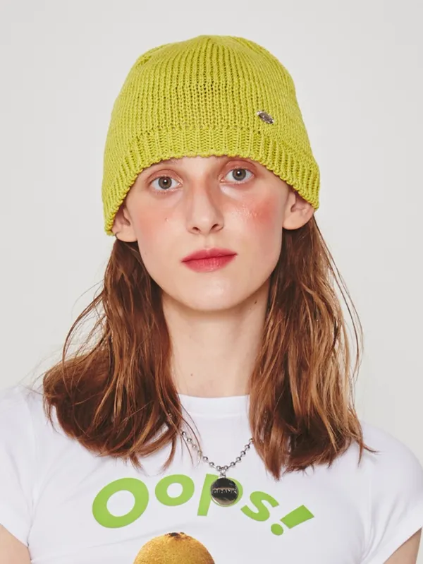 METAL LOGO KNIT BEANIE_GR